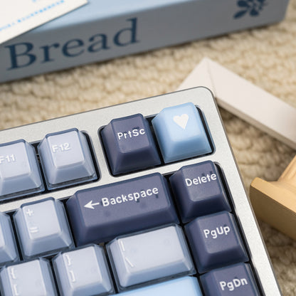Blue coconut bubble semi transparent mechanical keyboard keycap complete set PBT+PC transparent factory height