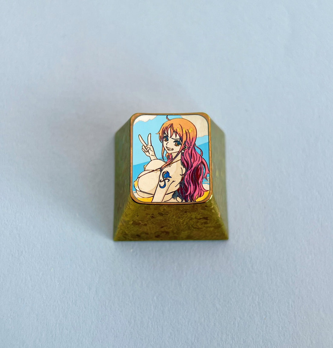 One Piece, Nami, 1U titanium alloy personalized keycaps, metal keycaps around anime and game characters
