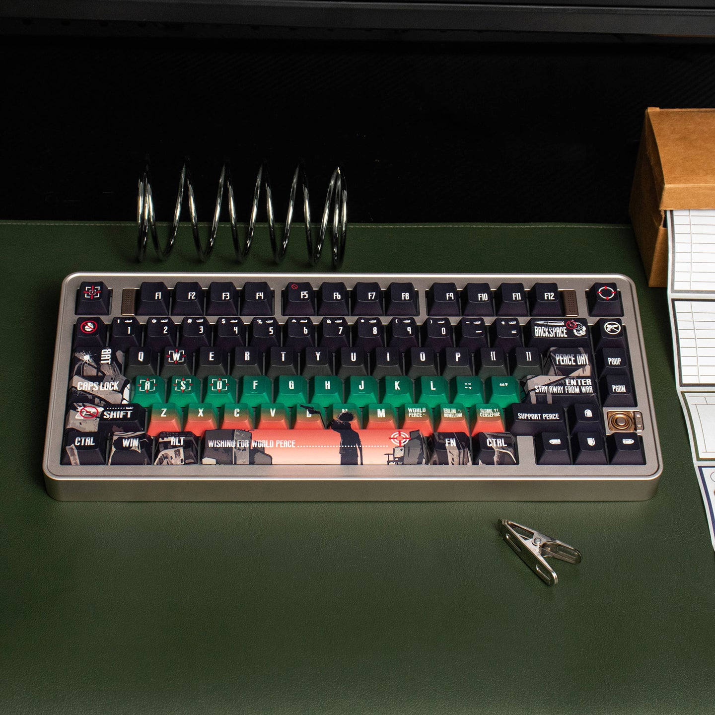 Original Design Peace Day Mechanical Keyboard Keycap Full Set PBT Thermal Sublimation OEM High Customization Keycap Set