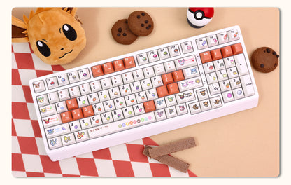 Pok é mon Eevee Theme Pixel Style Personalized Design Set Keycaps Customized Mechanical Keyboard Original PBT Thermal Sublimation Decorative Keycaps