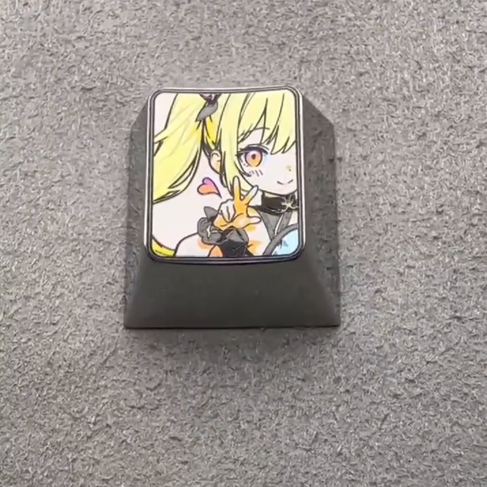 Magical Girl Lyrical Nanoha, Colorful titanium alloy 1U decorative keycap, personalized keycap