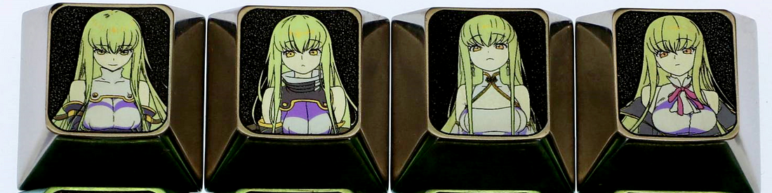 CODE GEASS Lelouch of the Rebellion,C.C., Directional key set with titanium alloy metal personalized keycaps, mechanical keyboard decorative keycaps.