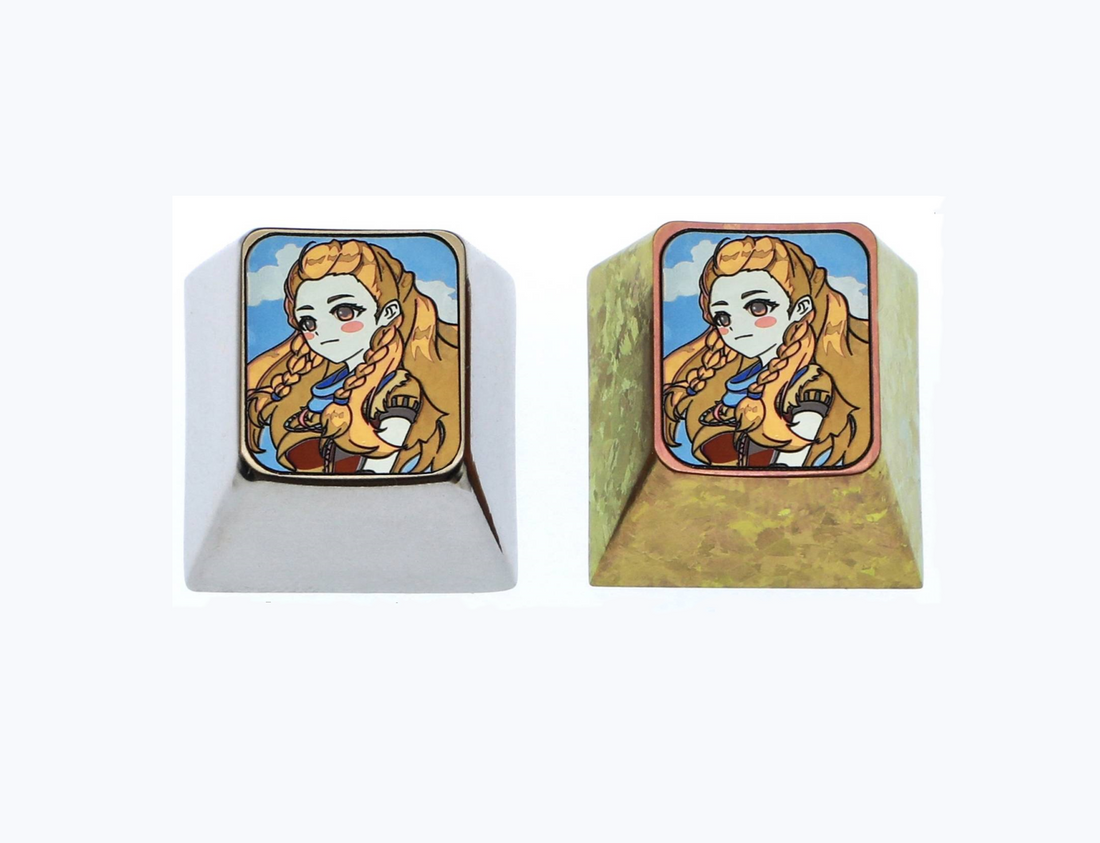 Horizon Forbidden West, 1U titanium alloy personalized keycaps, metal keycaps carved around anime and game characters