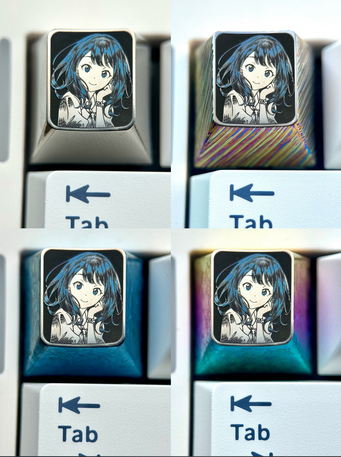 Makeine: Too Many Losing Heroines! ， 1U titanium alloy ultra precision point color, metal carved personalized keycaps around anime and game characters
