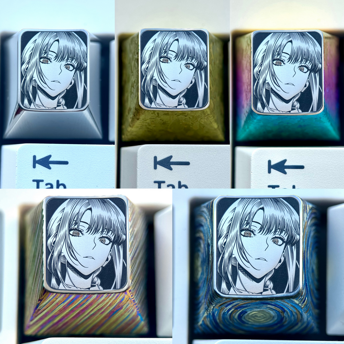 Chainsaw Man, Makima, 1U titanium alloy metal personalized keycaps, anime and game character carving art creative keycaps