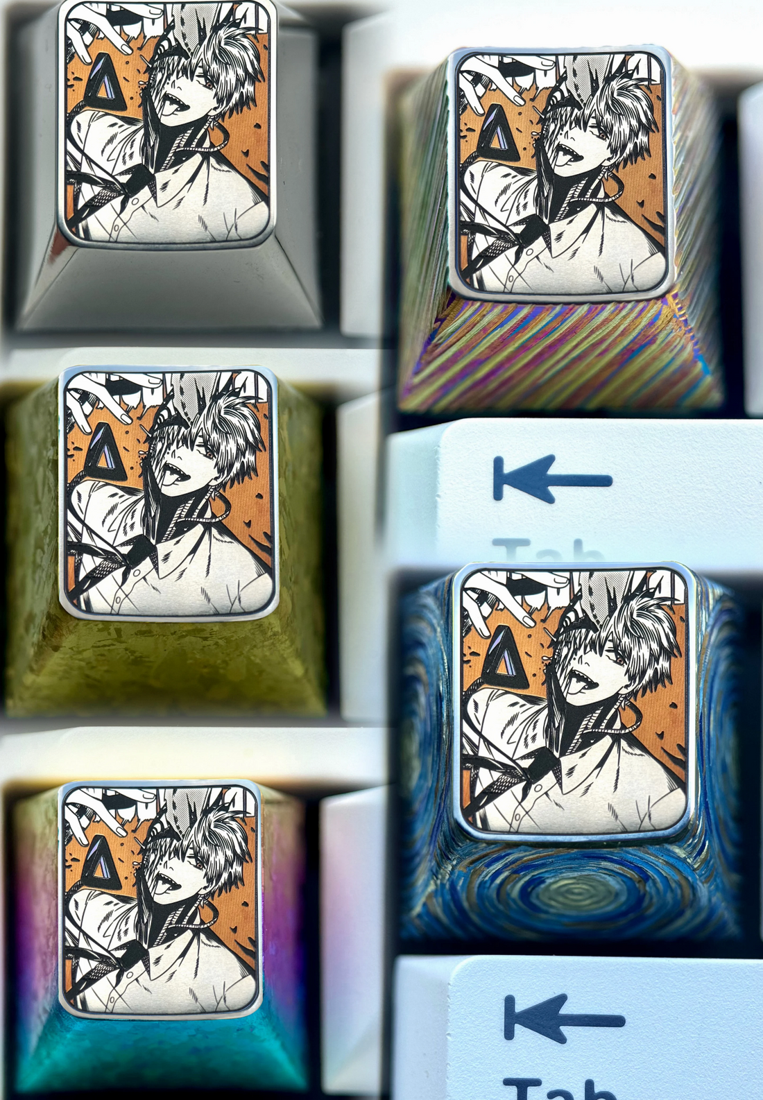 Chainsaw Man, Denji, 1U titanium alloy precision carved personalized keycaps, anime and game character creative carved keycaps