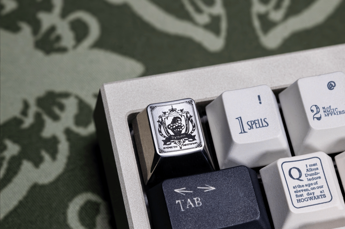 Harry Potter series, college badge+Golden Snitch, 1U titanium alloy personalized keycaps, decorative keycaps for movie and anime peripheral products