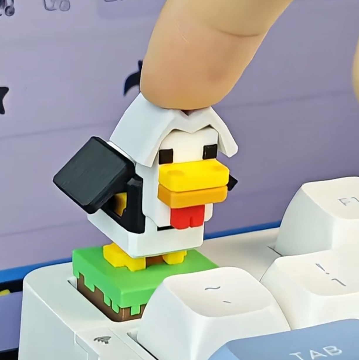 Minecraft pets, 3D printed resin material with movable wings, pixel style personalized keycaps, anime and game culture creative keycaps