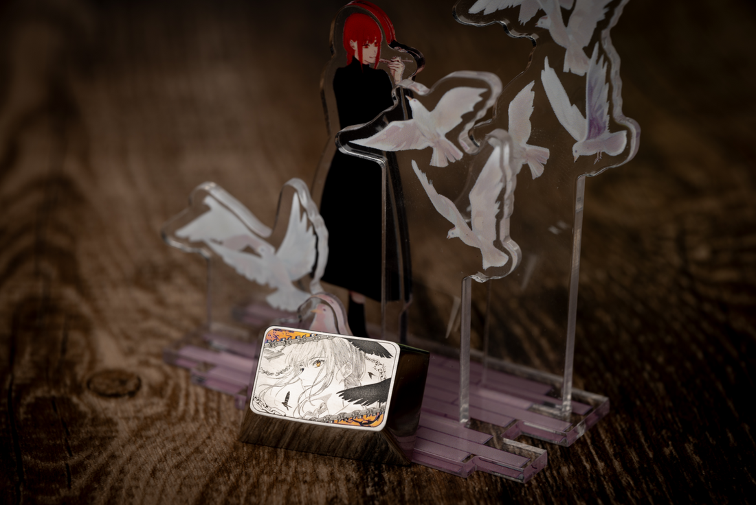 Chainsaw Man, Makima, 1.5U titanium alloy personalized keycaps, anime character creative peripheral metal carving custom keycaps