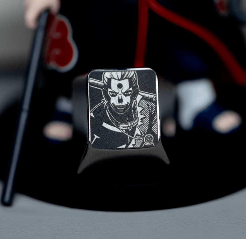 Naruto, Akatsuki collection, 1U titanium alloy personalized keycaps, anime and game character mysterious organization decorative keycaps.