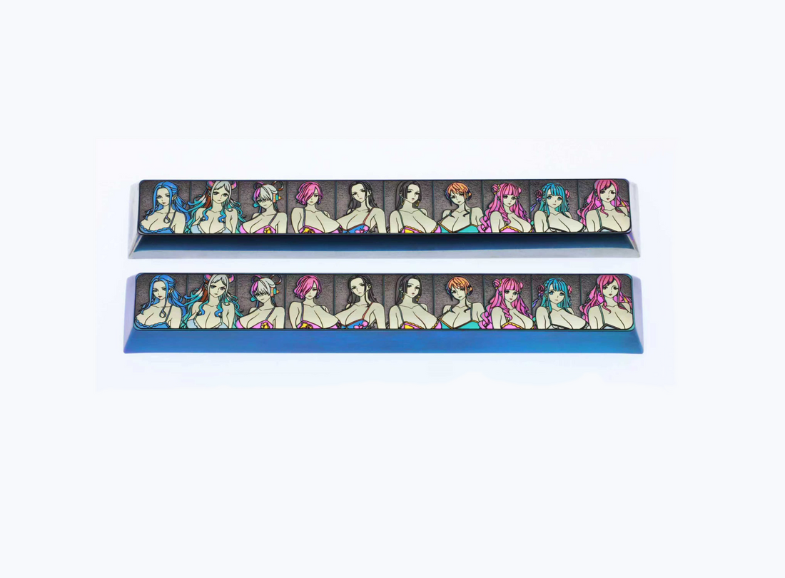 One Piece, female protagonist collection silhouette titanium alloy space bar, 6.25U/7U optional, anime and game creative metal keycaps