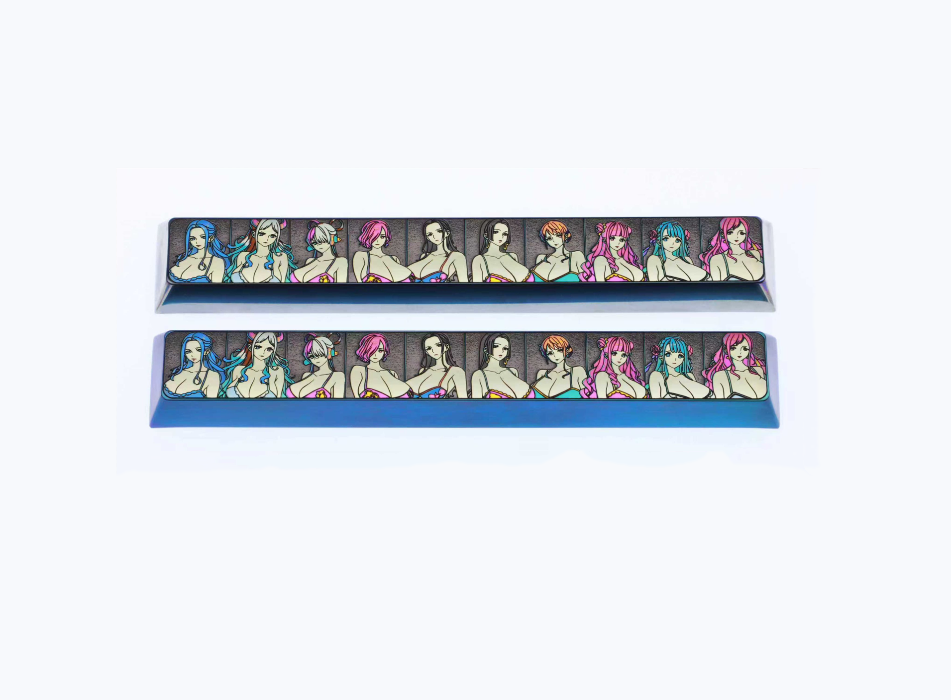 One Piece, female protagonist collection silhouette titanium alloy space bar, 6.25U/7U optional, anime and game creative metal keycaps