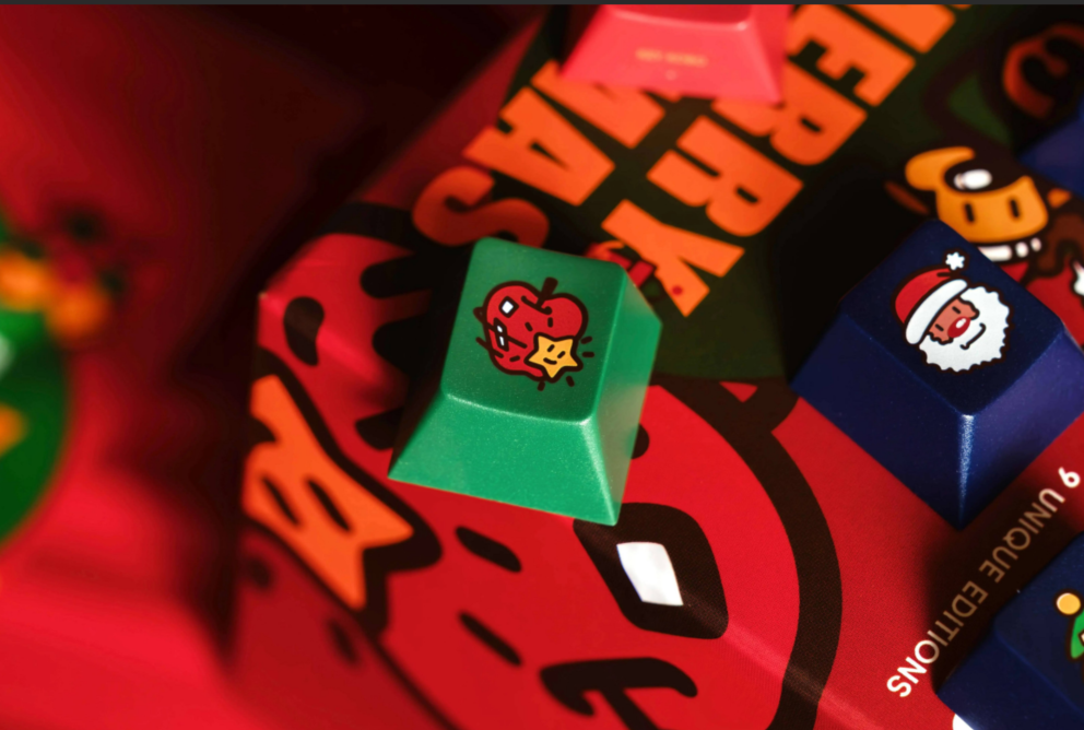 Merry Christmas, 9 pieces per set, PBT material UV printing