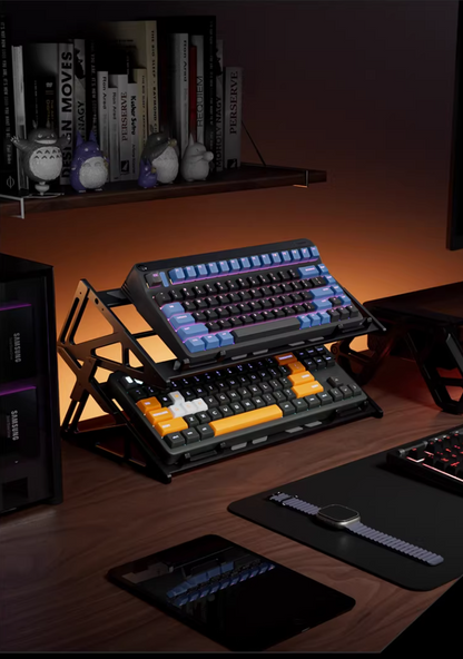 Customized metal anode keyboard bracket, customized mechanical keyboard display stand, double-layer and three-layer desktop storage and decoration bracket