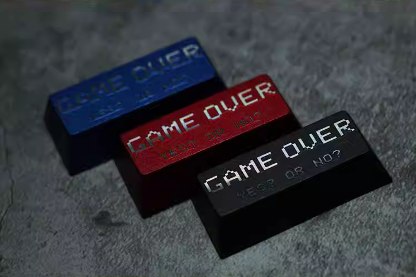 Game over, OEM high aluminum alloy metal anode version, cultural and creative mechanical keyboard decorative keycaps, 2.25U enter key personalized keycaps