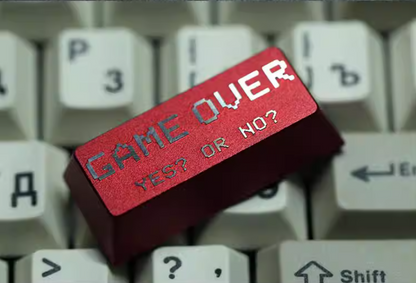 Game over, OEM high aluminum alloy metal anode version, cultural and creative mechanical keyboard decorative keycaps, 2.25U enter key personalized keycaps