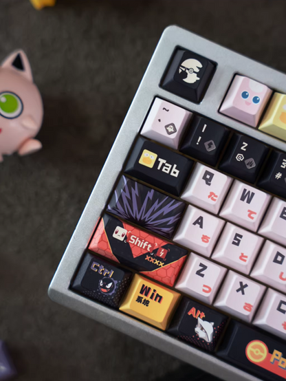 Pok é mon series keycap set, anime and game mechanical keyboard decoration keycap set, PBT material suitable for 61/64/68/75/84/87/104 key mechanical keyboards