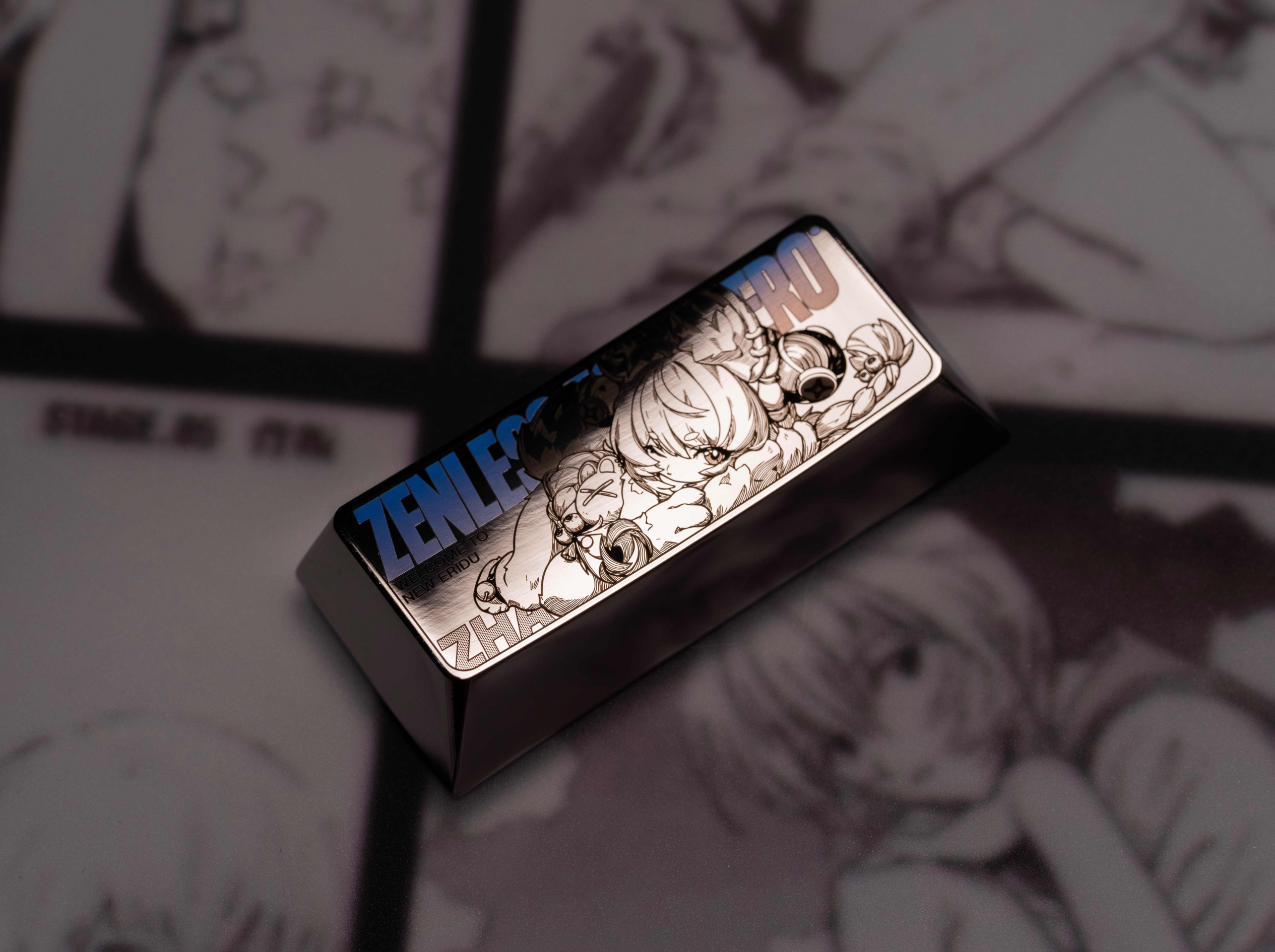 Zenless Zone Zero, Zhao, 2.25U/Cold Carving, Precision Carving, Titanium Alloy Personalized Keycaps, Anime Game Culture Creative Peripheral Metal Decorative Keycaps