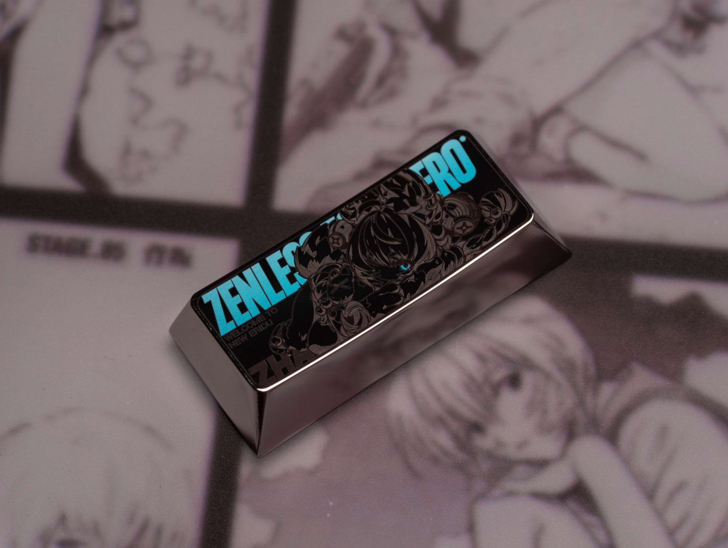 Zenless Zone Zero, Zhao, 2.25U/Cold Carving, Precision Carving, Titanium Alloy Personalized Keycaps, Anime Game Culture Creative Peripheral Metal Decorative Keycaps