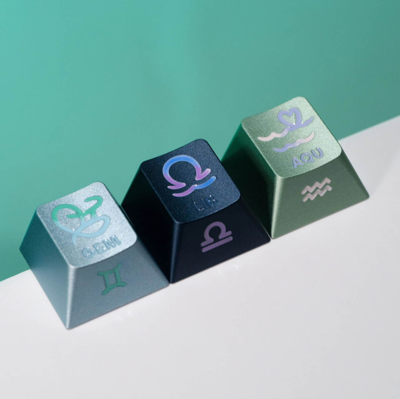 Twelve zodiac signs, aluminum alloy CNC metal anode personalized keycaps, mechanical keyboard decorative keycaps