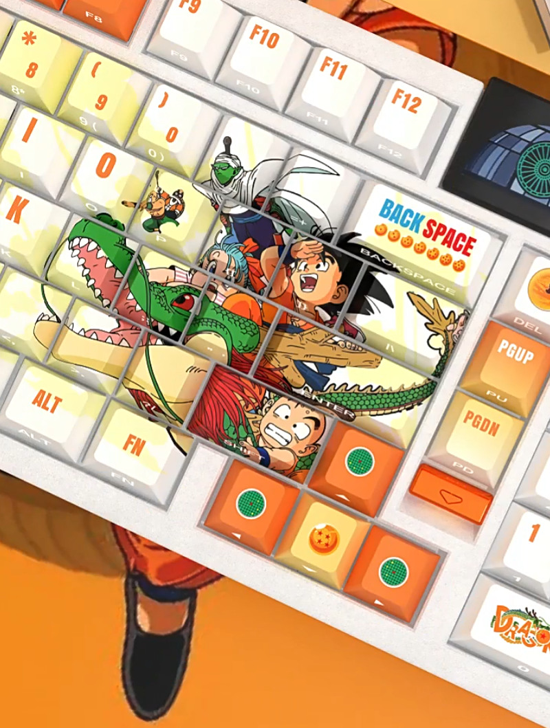 Dragon Ball Theme PBT material personalized keycap set, anime cultural creative decoration keycap set, compatible with 61/64/68/75/84/87/104 mechanical keyboard