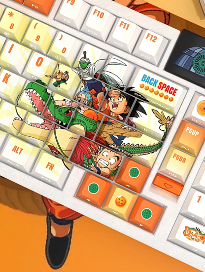 Dragon Ball Theme PBT material personalized keycap set, anime cultural creative decoration keycap set, compatible with 61/64/68/75/84/87/104 mechanical keyboard