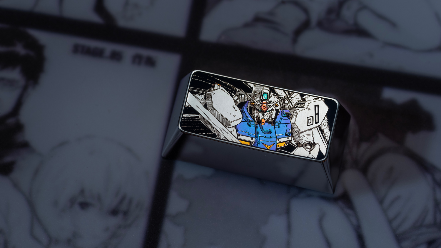 Gundam Theme Series, Precision Titanium Alloy, 1.75U/2U Optional, Anime Game Culture Creative Keycaps, Mechanical Keyboard Decorative Keycaps