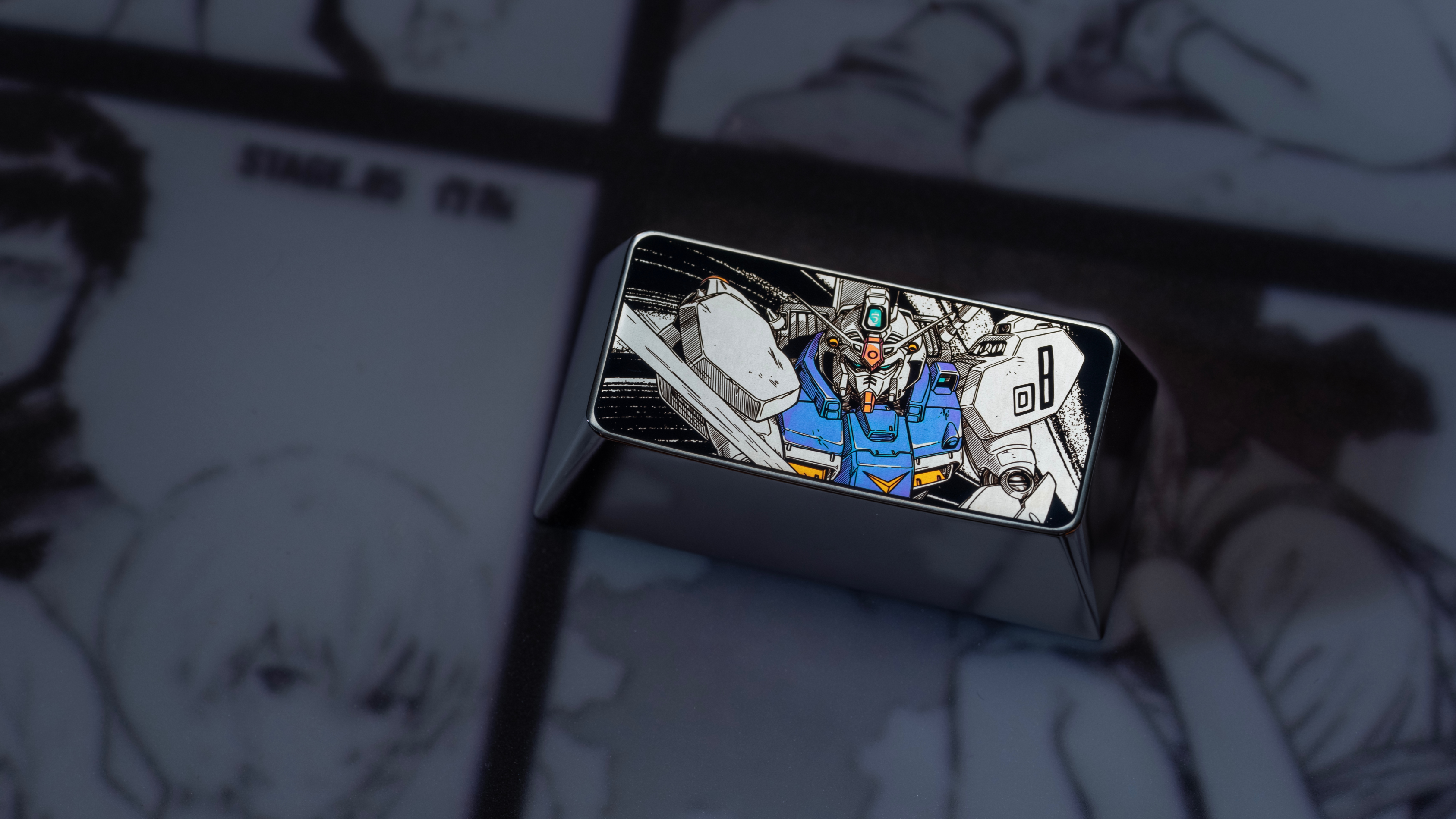 Gundam Theme Series, Precision Titanium Alloy, 1.75U/2U Optional, Anime Game Culture Creative Keycaps, Mechanical Keyboard Decorative Keycaps