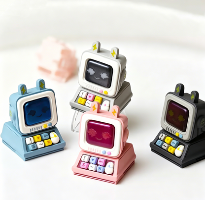 Retro desktop computers, multi color resin personalized keycaps, retro PC style creative keycaps, mechanical keyboard decorative keycaps