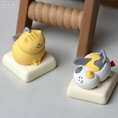 Chainsaw cat series, multi-color resin molded personalized keycaps, cartoon cute style resin decorative keycaps, mechanical keyboard art and cultural creative keycaps