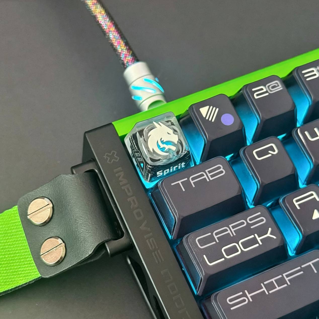CSGO/CS2, Team Spirit themed design, crystal resin personalized keycaps, game team icon logo themed creative keycaps, mechanical keyboard FPS decorative keycaps