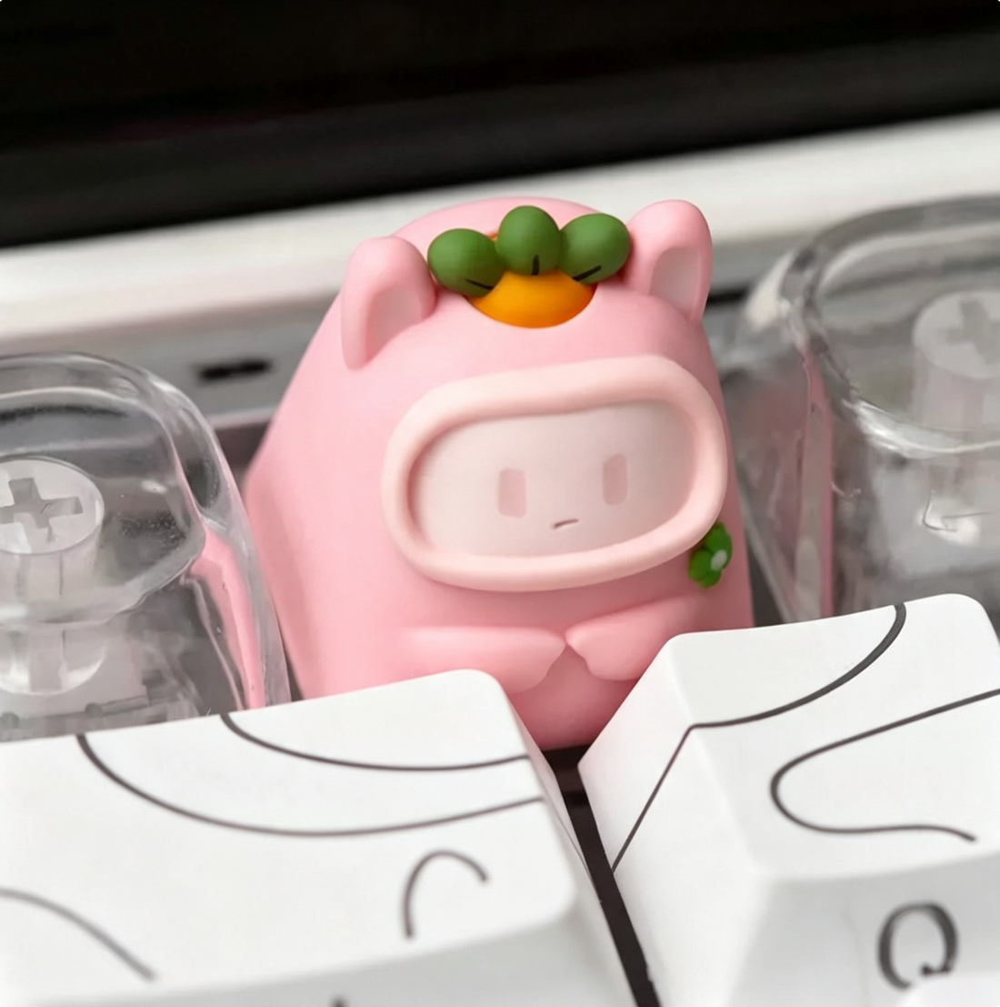 Cute doll, Multi colored resin molded personalized keycaps, mechanical keyboard resin decorative keycaps