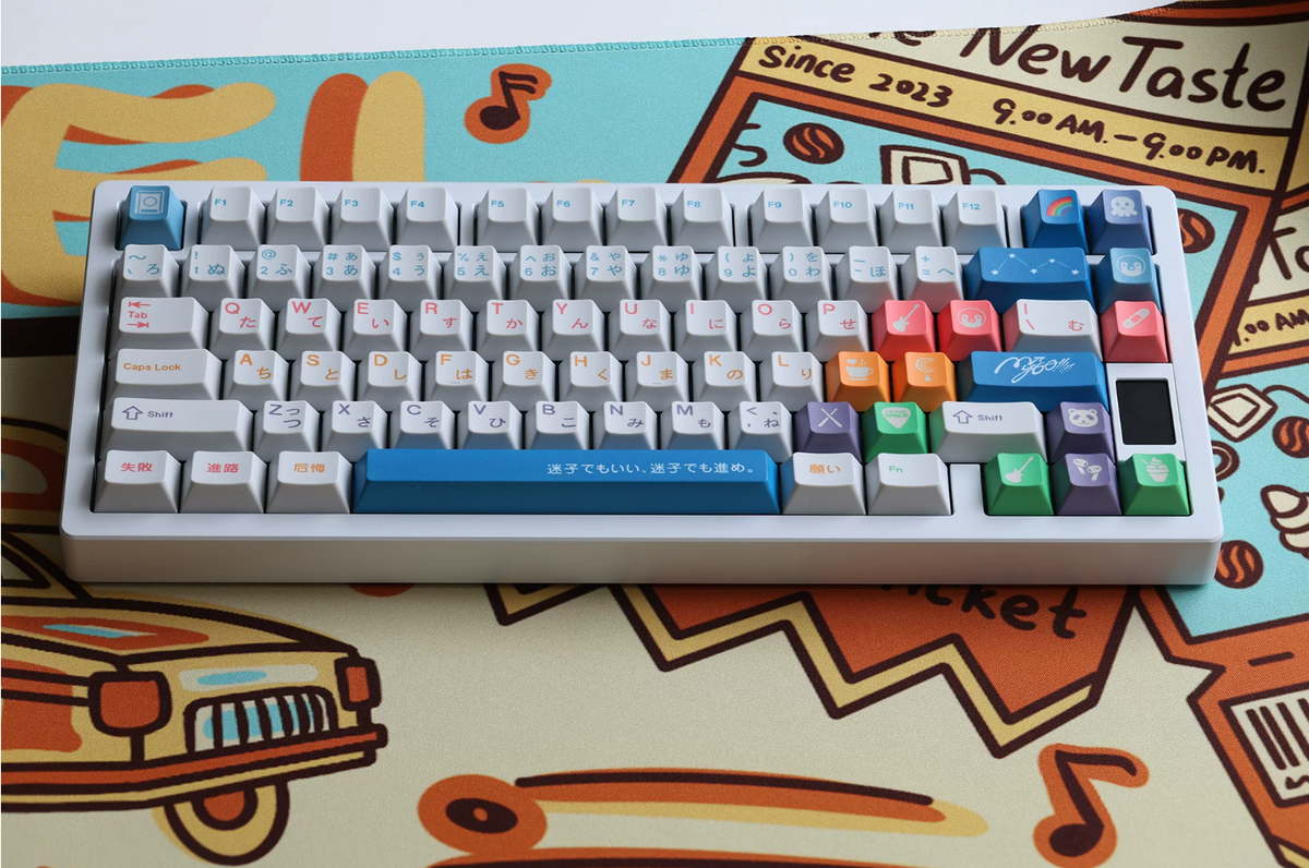 ‌MYGO!!!!! Theme design, PBT material personalized keycaps, mechanical keyboard replacement keycap set, anime and game cultural and creative keycaps set, Compatible with 61/64/68/75/84/87/104 Key Mechanical Keyboard Keycap Set