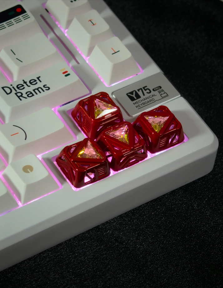 Star Trek concept hollow design translucent gemstone metal material personalized keycap art keycap customization keyboard decoration keycap