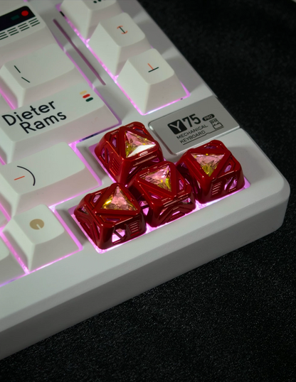 Star Trek concept hollow design translucent gemstone metal material personalized keycap art keycap customization keyboard decoration keycap