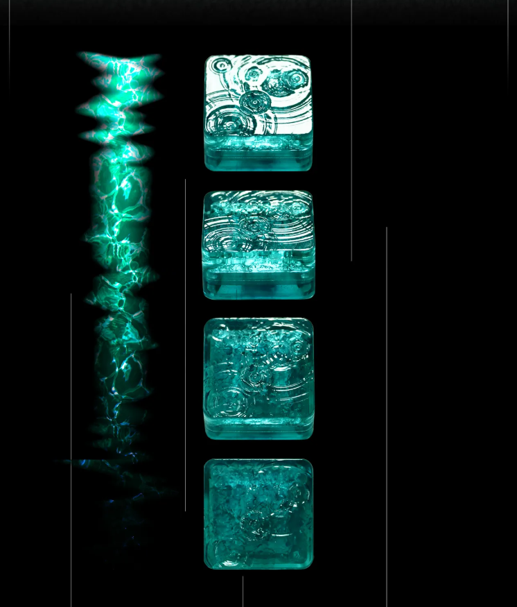 Lake water keycaps, personalized keycaps, single keycap, mechanical keyboard, creative computer desktop matching keycaps, Mechanical keyboard decorative keycaps