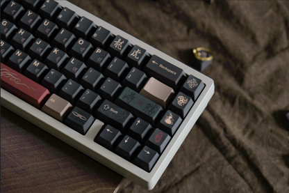 Black Myth: Wukong，PBT material personalized keycap set, anime keycap culture peripheral mechanical keyboard decoration keycaps， Compatible with 61/64/68/75/84/87/104 key mechanical keyboard keycap set