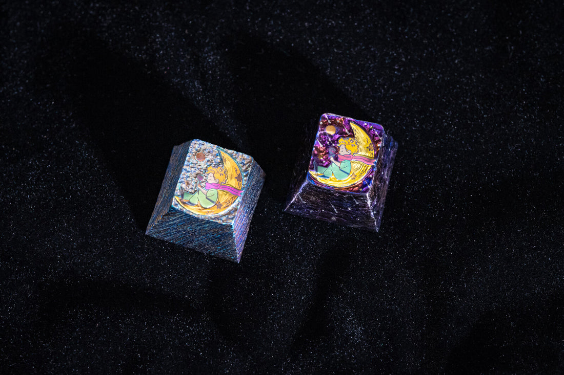 Le Petit Prince, Hand carved titanium alloy, colored titanium alloy keycaps, decorative personalized keycaps.