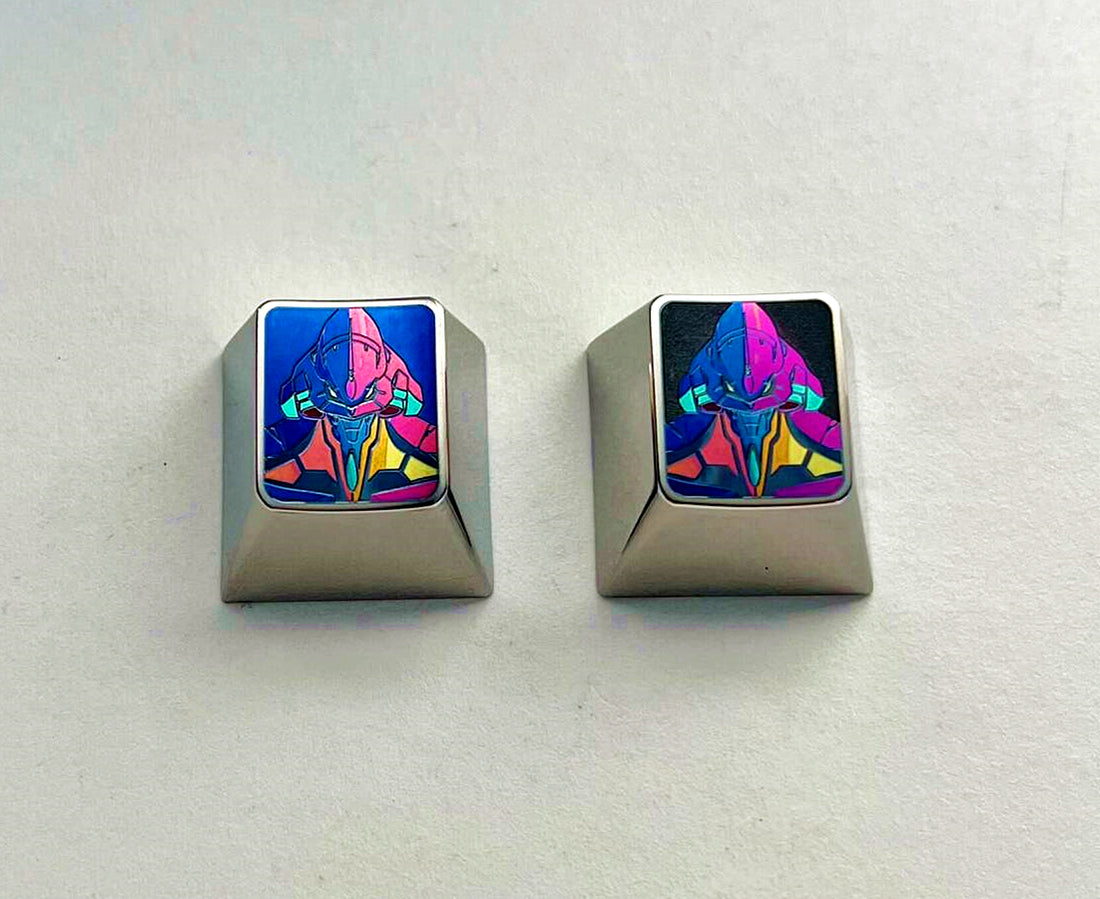 EVANGELION-01, colored titanium alloy keycaps, personalized keycaps, decorative keycaps