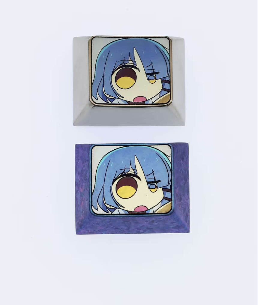 Bocchi The Rock!, 1.25U colored titanium alloy keycaps, personalized keycaps, decorative keycaps