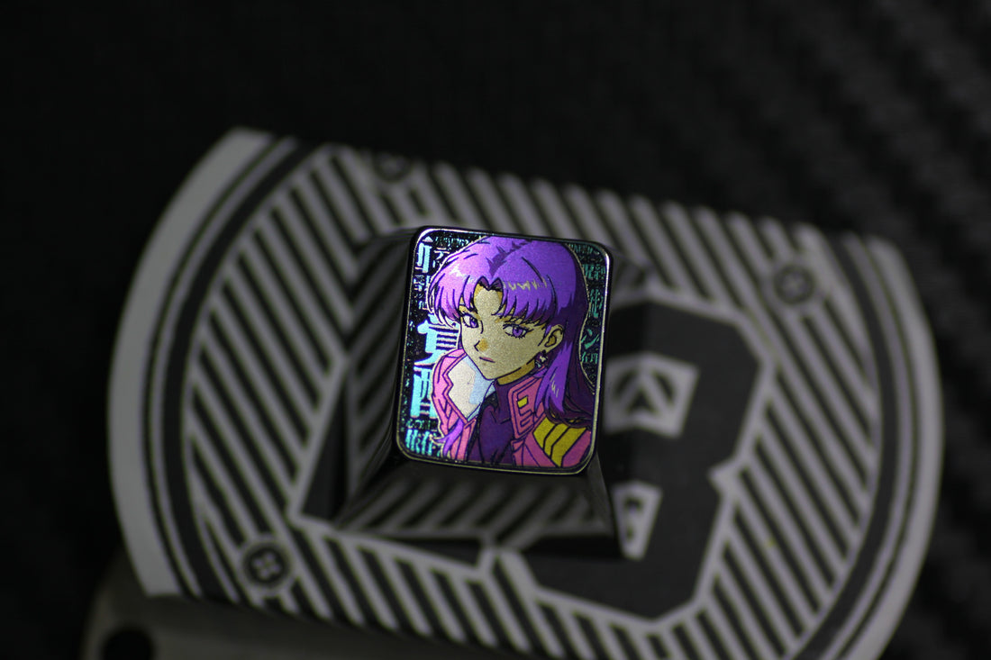 EVA, Katsuragi Misato.1UTitanium carved keycaps, personalized keycaps, decorative keycaps.