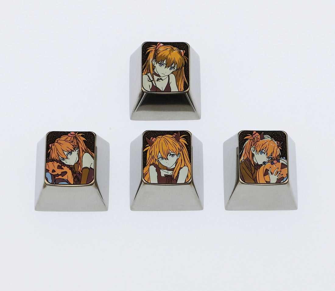 EVA, Asuka Titanium alloy directional keys, decorative keycaps, personalized keycaps