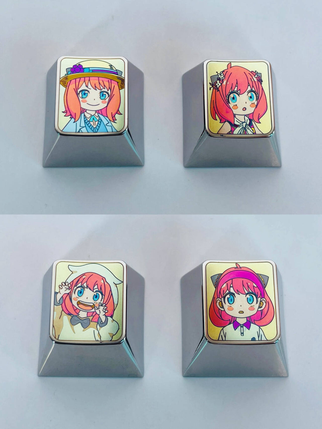 SPY × FAMILY, Anya Forger titanium alloy directional key combination set, decorative keycaps, personalized keycaps