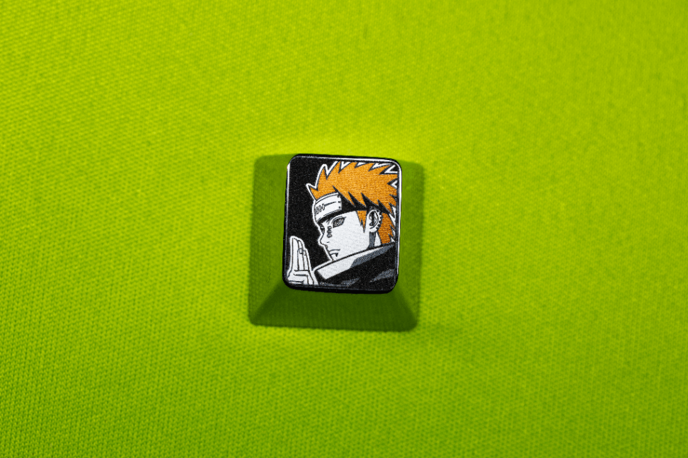 Naruto, Pain, 1U titanium alloy personalized keycaps, anime and game character metal carved colorful titanium alloy artistic keycaps.