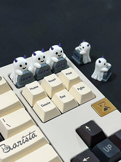 Halloween Ghost Tombstone Personalized Resin Coating Keycaps Mechanical Keyboard Creative Decorative Keycaps