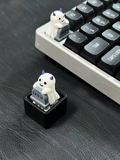 Halloween Ghost Tombstone Personalized Resin Coating Keycaps Mechanical Keyboard Creative Decorative Keycaps