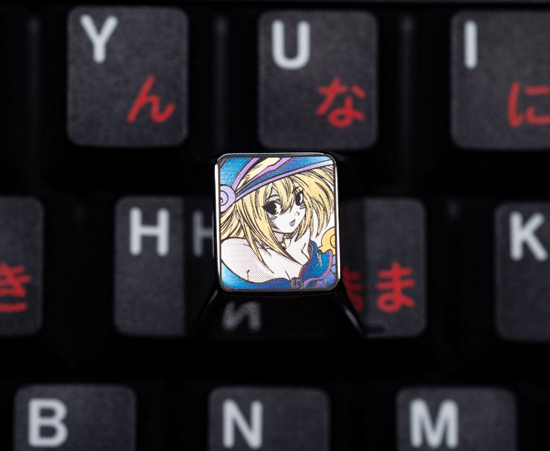 Yu-Gi-Oh! , Dark Magician, 1U titanium alloy personalized keycap, anime and game creative metal carving art decorative keycap
