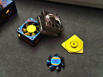 Titanium alloy EDC fan keycaps, titanium alloy movable fan blades, mechanical keyboard decorative keycaps, CNC metal processing customized keycaps