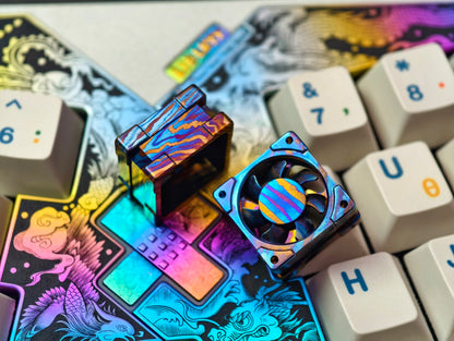 Titanium alloy EDC fan keycaps, titanium alloy movable fan blades, mechanical keyboard decorative keycaps, CNC metal processing customized keycaps