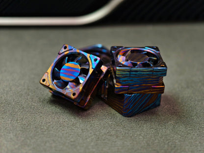 Titanium alloy EDC fan keycaps, titanium alloy movable fan blades, mechanical keyboard decorative keycaps, CNC metal processing customized keycaps